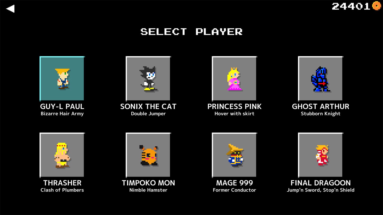 Mashup Bros: Character select screen